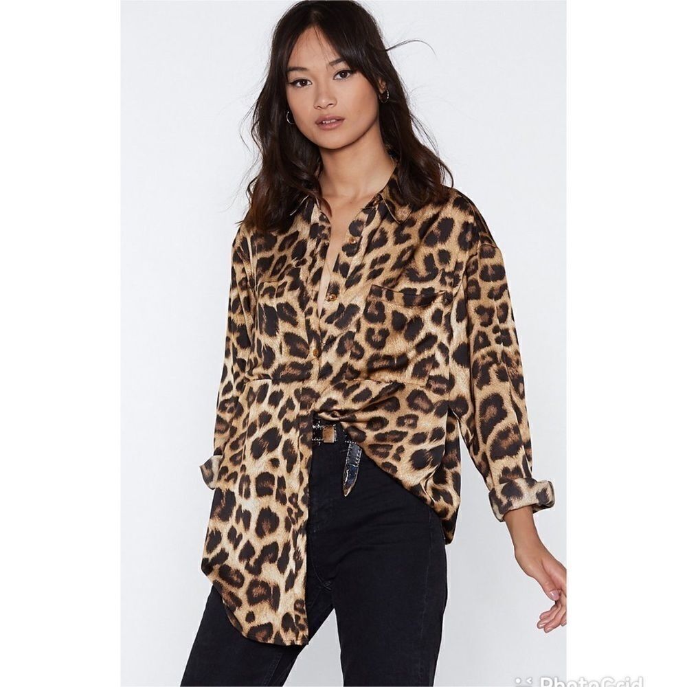 Nasty Gal If Looks Could Kill Leopard Buttondown